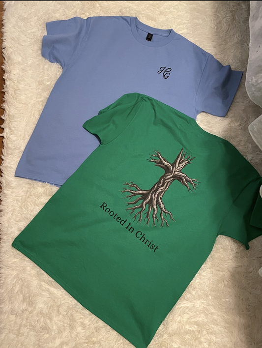 Rooted in Christ Tee Embroidered